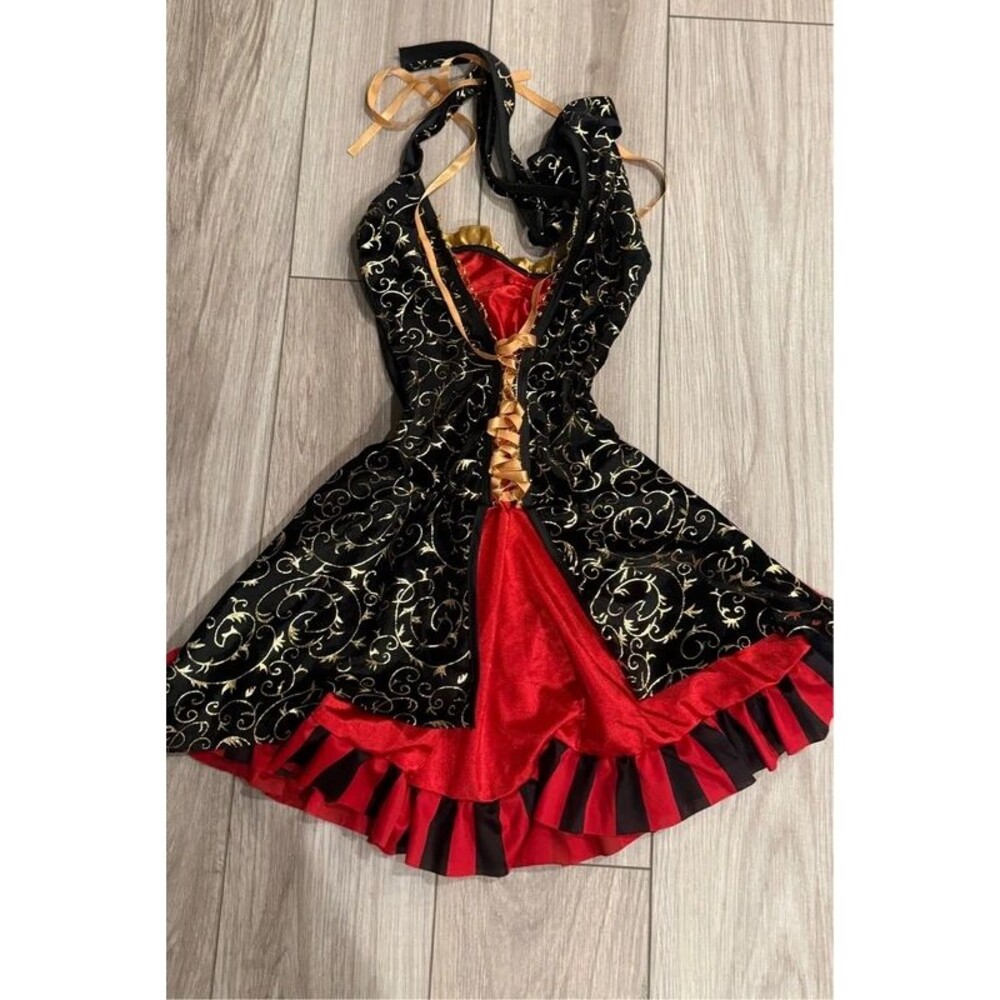 Spirit Halloween Sexy Spanish Pirate Costume Dress Halter Mini - kids Small 6-8
